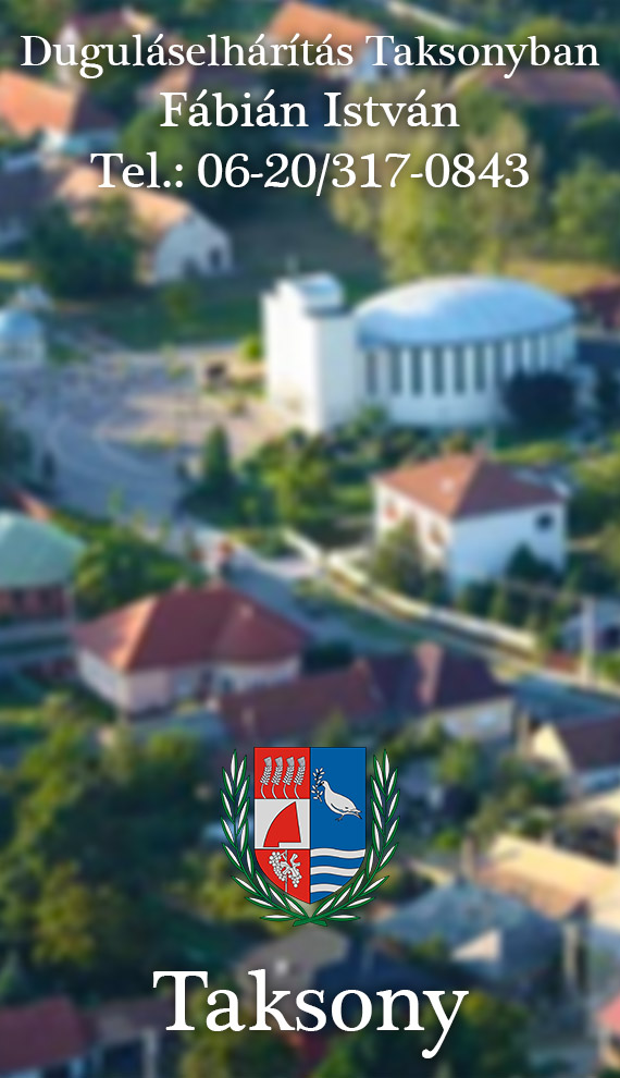 duguláselhárítás Taksony, duguláselhárítás Taksonyban, duguláselhárítás Pest vármegyében, duguláselhárítás, Taksony, Pest vármegye, Fábián István